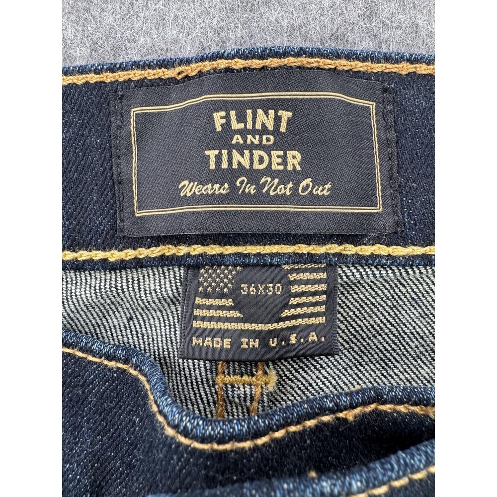 Flint And Tinder Jeans Mens 34x30 Blue Straight Fit Stretch Denim USA FT 064 - Picture 3 of 16
